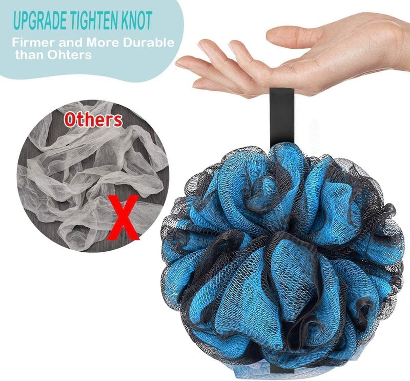F-U Store Loofah Sponge Shower Loofahs 70g Bath Sponges Mesh Balls 4 Colors Body Scrubber Exfoliator Back Scrubber Bathroom Men Women Scrubbers Cleaning Bathing Accessories - Image 2